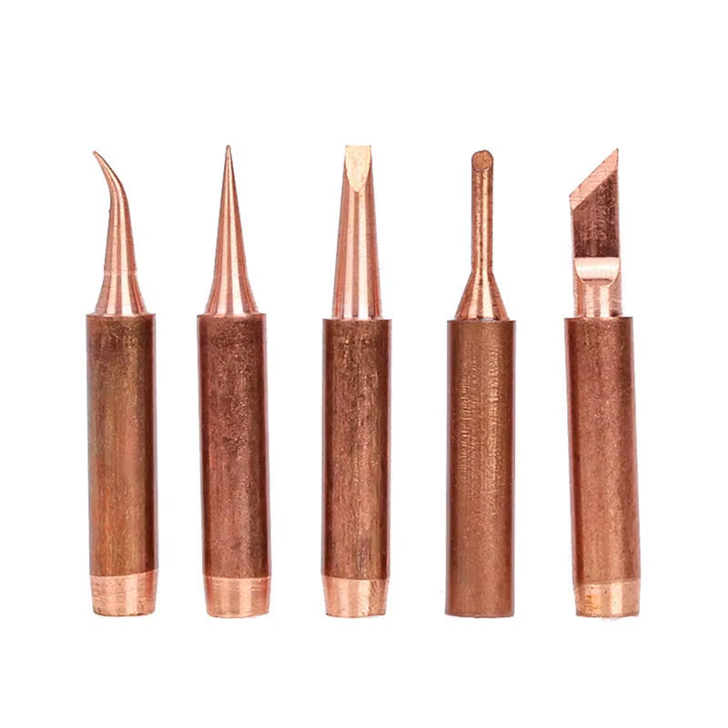 5Pcs 900M-T Pure Copper Soldering Iron Tip Lead-Free Solder Tips Welding Head BGA Soldering Tools Branding Iron