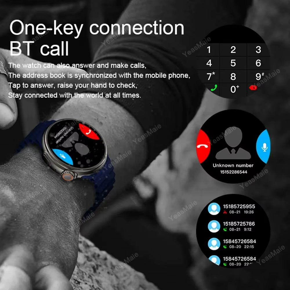 2025 Ultra 9 Smartwatch for Men with GPS, Bluetooth Calling, Health Monitoring, and Wireless Charging for Android and iOS