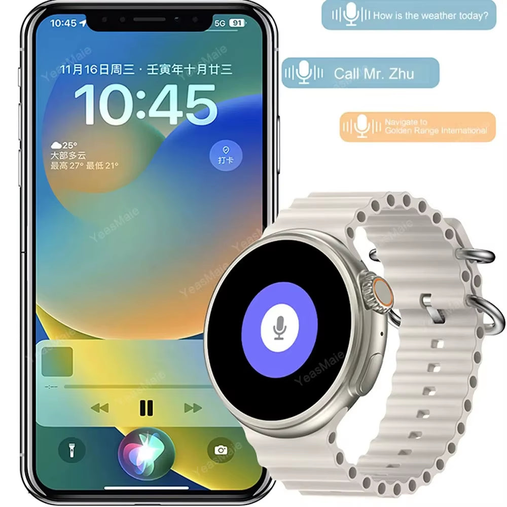 2025 Ultra 9 Smartwatch for Men with GPS, Bluetooth Calling, Health Monitoring, and Wireless Charging for Android and iOS